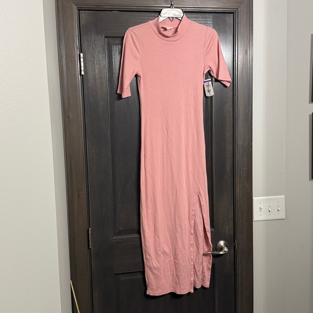 Open Edit Ribbed pink maxi Dress. small‎